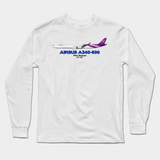 Airbus A340-600 - Thai Airways Long Sleeve T-Shirt